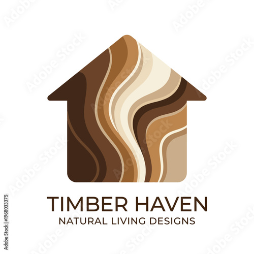 This artistic house representation consists of flowing natural colors, symbolizing natural living and organic designs, perfect for eco-friendly and modern branding.