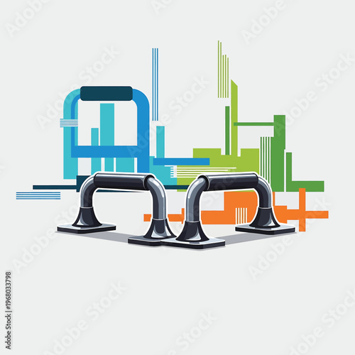 Black parallel bars for gymnastics equipment.