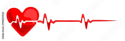 Tableau sur toile The stylized heart symbol with cardiogram.