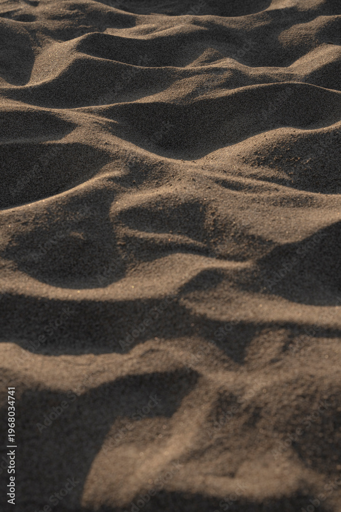 Fototapeta premium Natural abstract texture background with minimal composition and flowing organic patterns. Close up of wind formed sand ripples.