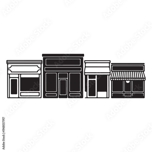 Photos Small shop storefront icon representing local retail business and street market