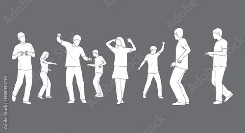 Dancing People CAD – Motion & Silhouette Vector Pack for Projects