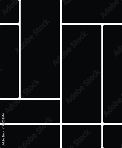 Vector illustration of a blank white background with black rectangles on white background for design elements