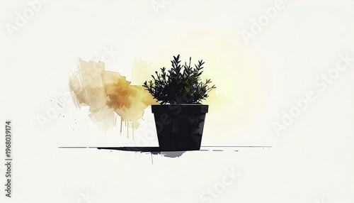 Minimalist plant pot art, perfect for modern home decor.