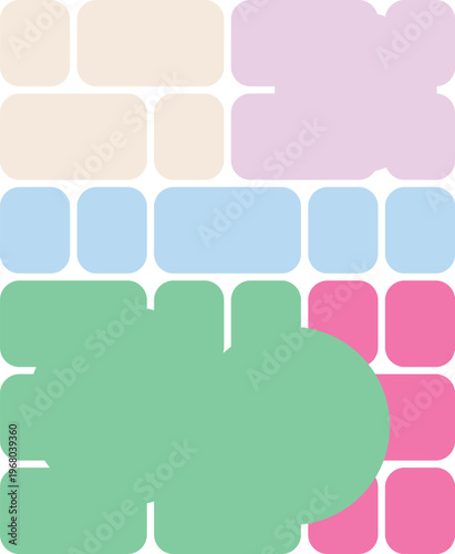 Vector colorful rounded rectangles on white background for design elements