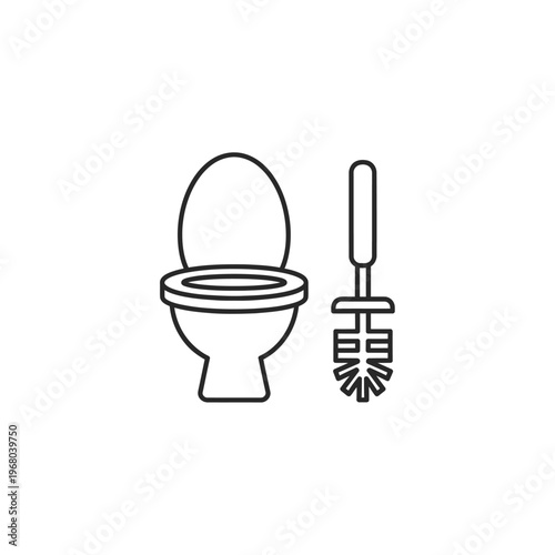 Minimalist Toilet and Plunger Illustration for Bathroom Maintenance Concepts