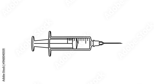 Syringe on white background for medical injection and healthcare