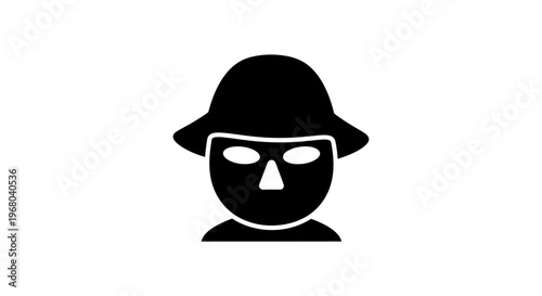 anonymous person wearing a mask and hat vector illustration