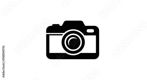 black camera icon vector illustration