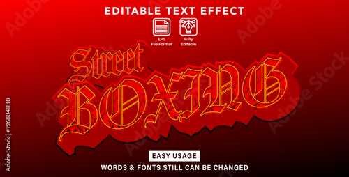 Editable graphic text effect street boxing styles