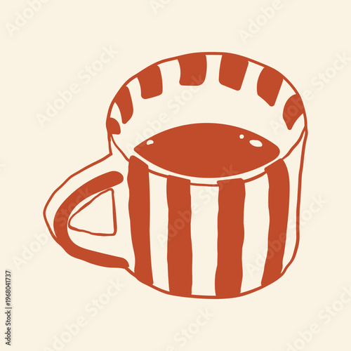 Coffee cups doodle set. coffee cup hand drawn line signs. Outline coffee cups. Vector illustration for branding menus, packaging, posters and social media