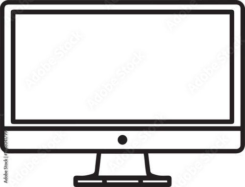 Minimalist digital display icon. A clean, simple, and versatile digital display, perfect for illustrating technology, communication, and information presentation. 