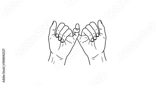 Pinky Promise Hand Gesture Illustration Representing Trust, Agreement, and Friendship