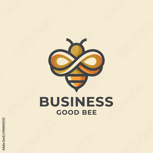 A vibrant bee logo design that encapsulates the essence of a good business, perfect for branding, marketing, or any entrepreneurial venture focused on growth and community.