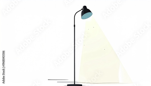 Modern Floor Lamp Illuminating a Bright White Light Abstract
