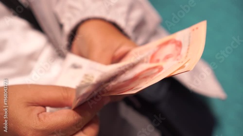 Banknote Singapore money Singapore dollar cash, (SGD) counting payment