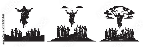 christian jesus ascension day silhouettes