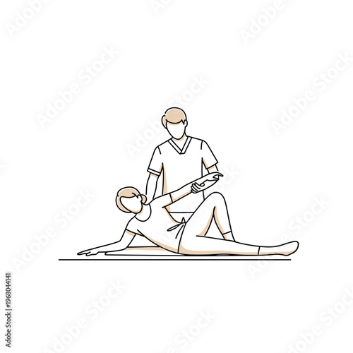 Male nurse assisting injured woman in medical treatment at clinic  