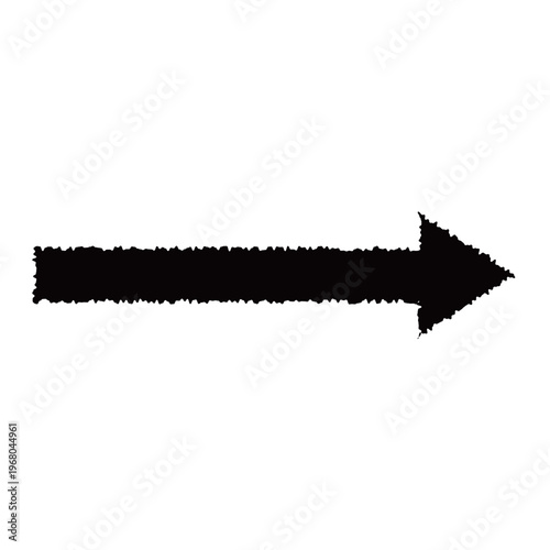 右方向を力強く指し示すシンプルな黒の塗りつぶし矢印イラスト