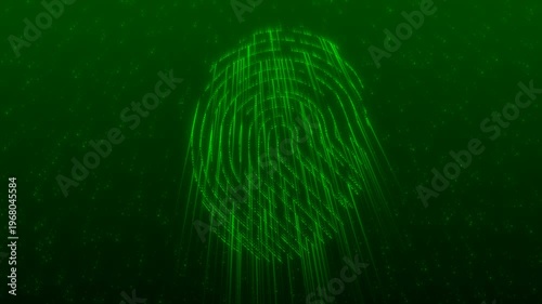 Animation of a fingerprint scanning for security or identification