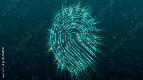 Animation of a fingerprint scanning for security or identification