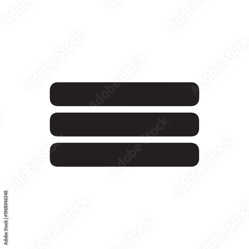 Simple Hamburger Menu Symbol for Website and App User Interface Navigation