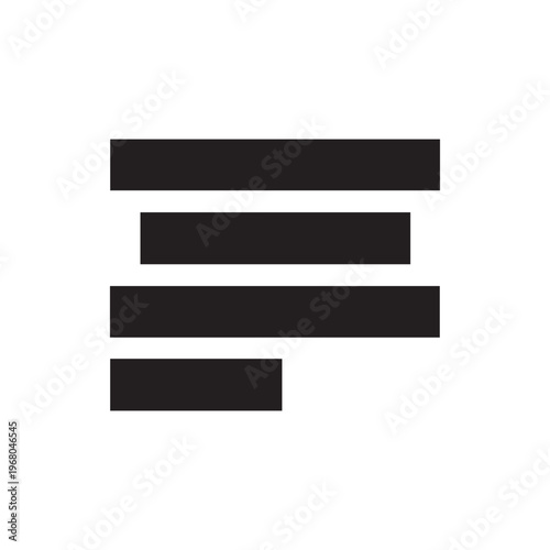 Modern four horizontal black bars icon representing menu or text alignment on a clean white background
