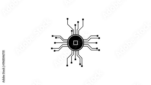 neural Icon on White Background - Simple Vector Illustration Free Vector, Automation  Connection icon logo, Cube network icon. Blockchain symbol modern, simple, vector, Abstract neural network logo 