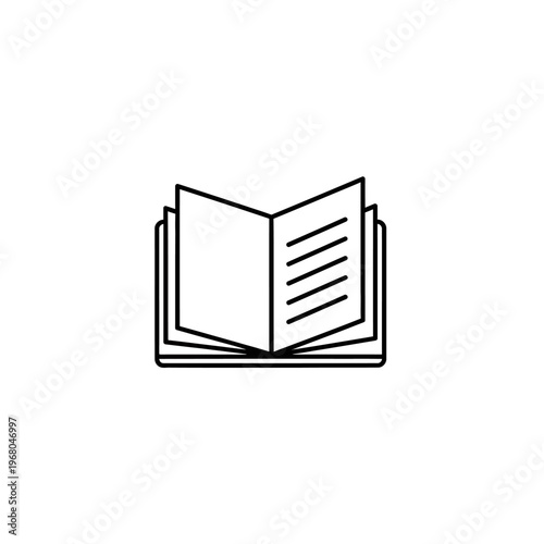 Open Book with Text Illustration for Reading and Knowledge Sharing