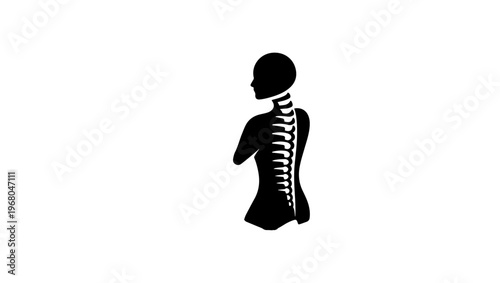 Diagnostic Radiology Icon on White Background - Simple Vector Illustration Free Vector, Black chiropractic logo design, Human spine icon. Simple illustration of human spine vector icon for web, spine,