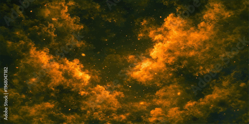 Abstract an ethereal and dreamy abstract sky or cosmos, illuminated by a warm, golden, and heavenly radiance, creating a sense of wonder and cosmic beauty.