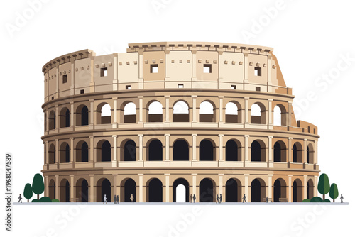 Colosseum: Iconic Roman Amphitheater: A stylized depiction of the Colosseum stands as a testament to history and architectural grandeur, a symbol of Rome's rich past.