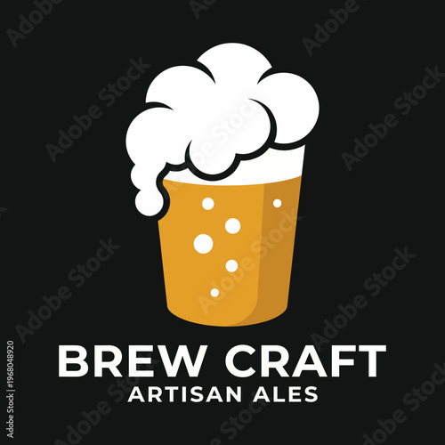 A stylish depiction of a craft beer glass filled with golden beer and a frothy head, symbolizing the artisan approach and celebration of local brewing culture.