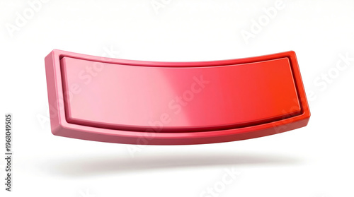 3D red button floating in space with a soft shadow