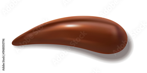 Chocolate drop splash, syrup flow and glossy cocoa swirl. 3d vector melted caramel blob drip, dessert spot texture. isolated realistic candy droplet, sweet glaze ingredient and confectionery delight