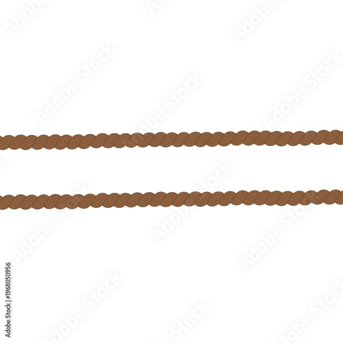 Twisted and Straight Rope – String Rope Texture Isolated on White Background