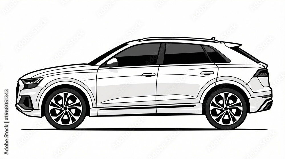 Fototapeta premium black and white car vector automobile