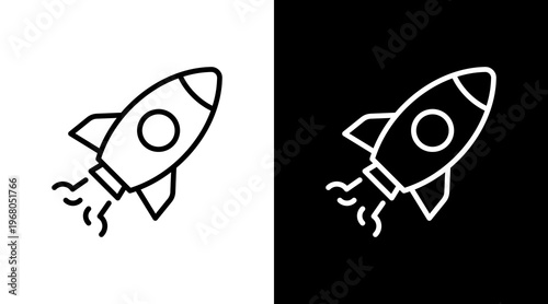 Project Launch White Icon Set Design