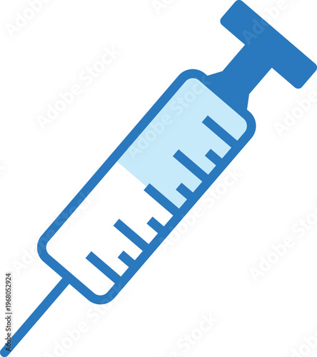 Simple Medical Syringe Icon Flat Design Illustration