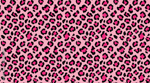 A vibrant pink and black leopard print pattern fills the entire frame.