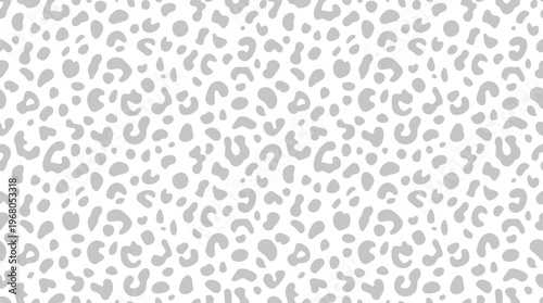 Subtle gray leopard print pattern covering a white background.
