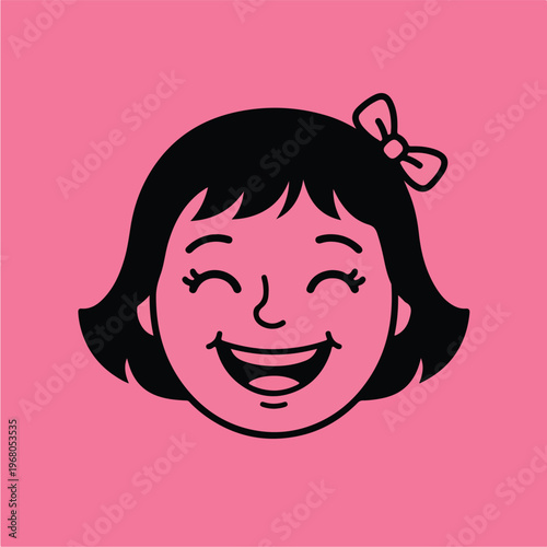 Smiling Girl with Pink Background.
