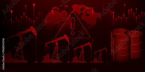Foto Vector illustration of brent crude oil market and supply crisis for global economic artwork and backgrounds