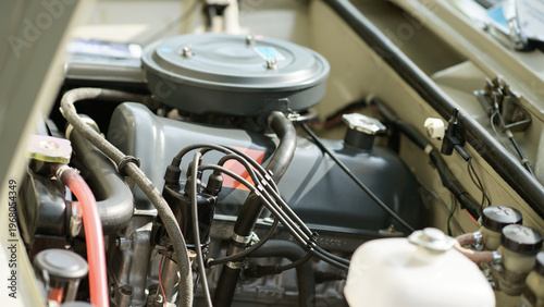 Foto Classic Car Engine Compartment Close Up