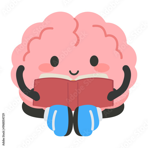 Brain reading a book for knowledge and learning