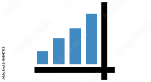 Simple bar graph illustration depicting increasing data values with a dark base