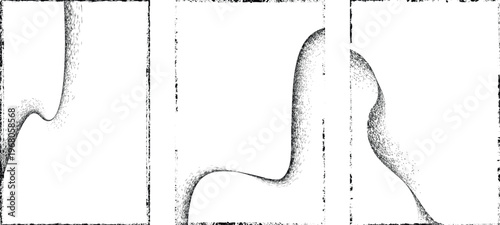 Abstract grain noise wave texture background with soft curved lines useful for posters, overlays. Minimal organic flow lines with subtle grainy texture. Fluid noised curves effect. Vector
