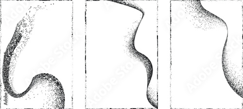 Abstract grain noise wave texture background with soft curved lines useful for posters, overlays. Minimal organic flow lines with subtle grainy texture. Fluid noised curves effect. Vector
