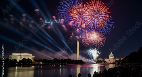 4th of july fireworks display over washington d c landmarks