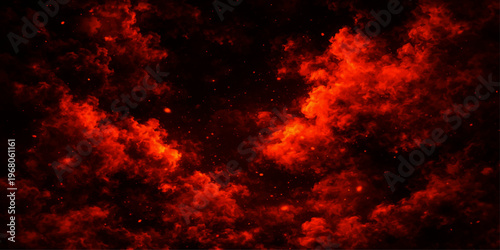 Abstract an evocative, photorealistic image of fire clouds creating a visually stunning spectacle against a dark background, with the textures and hues of the flames capturing attention.